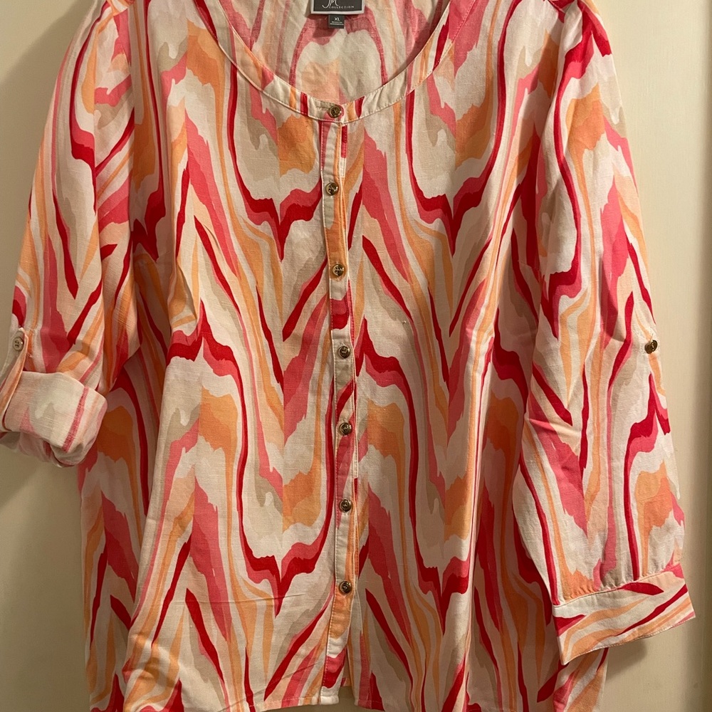 Button front watercolor top